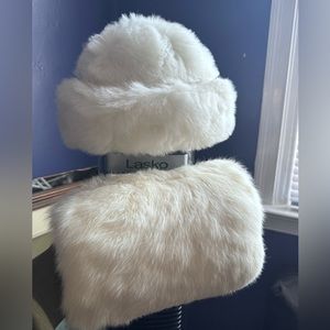 Genuine White Mink Hat and matching Muff